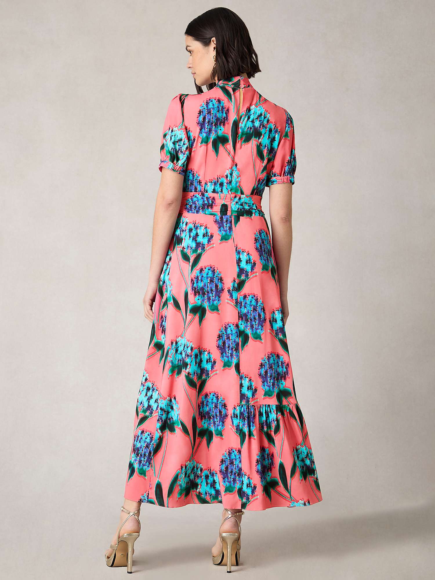 Buy Ro&Zo Petite Scarlett Floral Print Twist Neck Maxi Dress, Pink/Multi Online at johnlewis.com