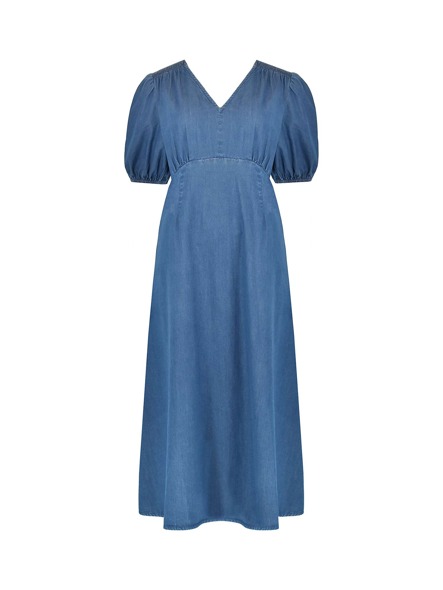 Buy Ro&Zo Shirred Shoulder Midi Dress, Blue Online at johnlewis.com