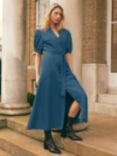 Ro&Zo Tie Waist Tencel Shirt Dress, Blue