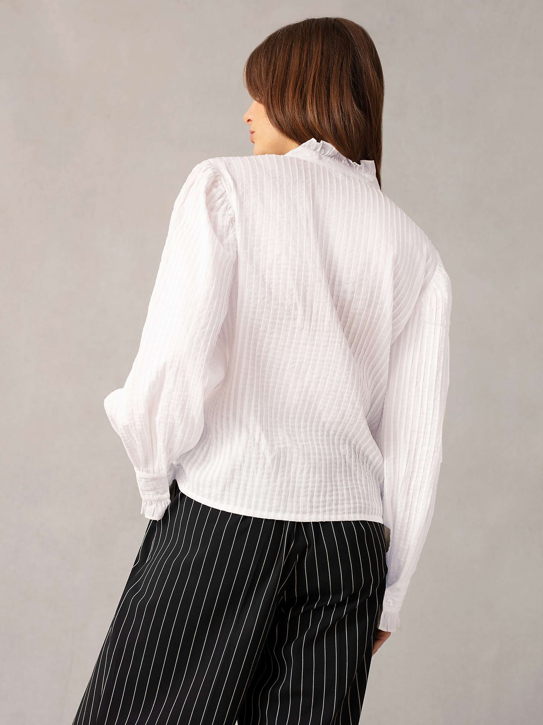 Buy Ro&Zo Pintuck Blouse, White Online at johnlewis.com