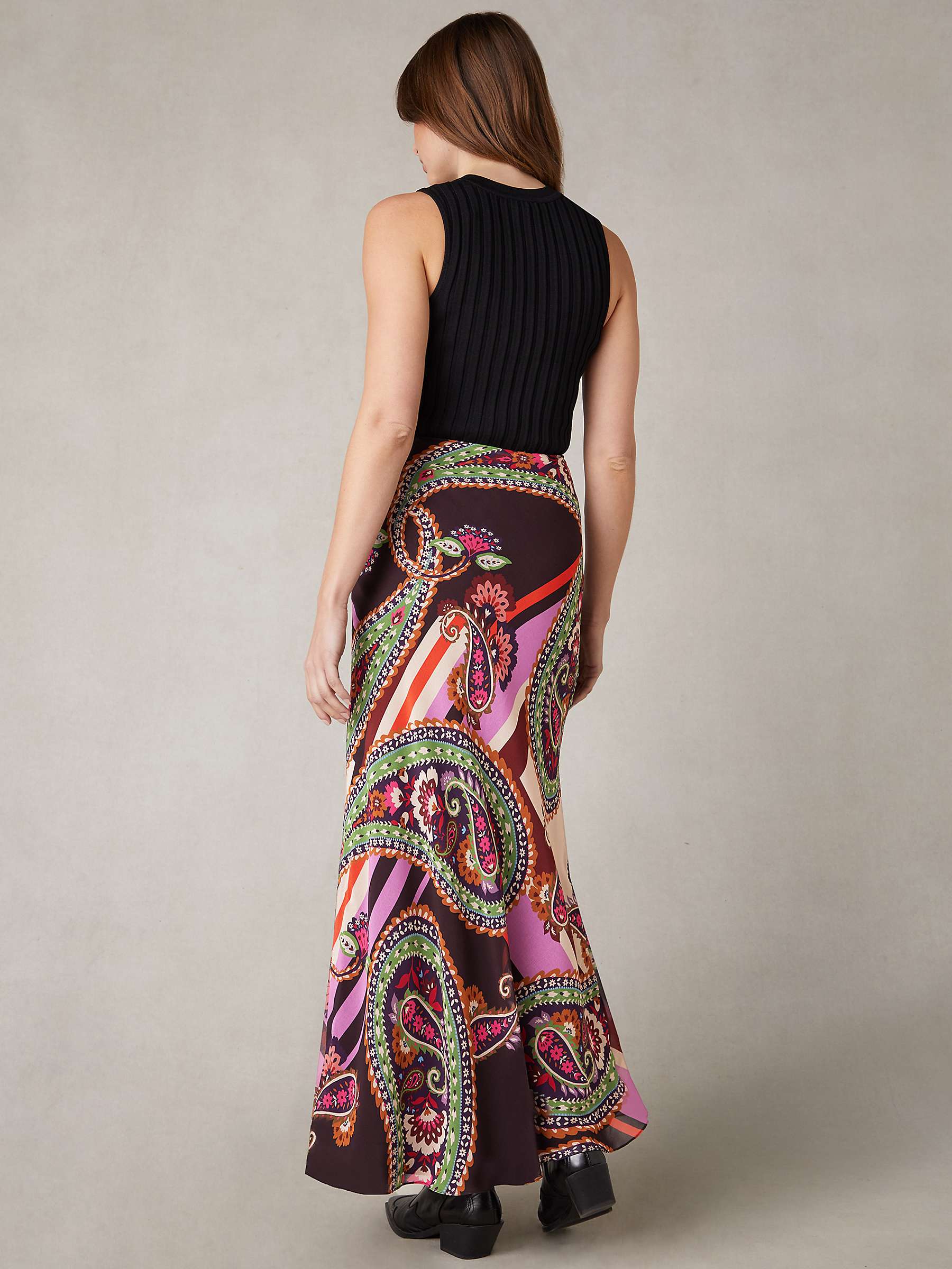 Buy Ro&Zo Paisley Bias Cut Maxi Skirt, Multi Online at johnlewis.com