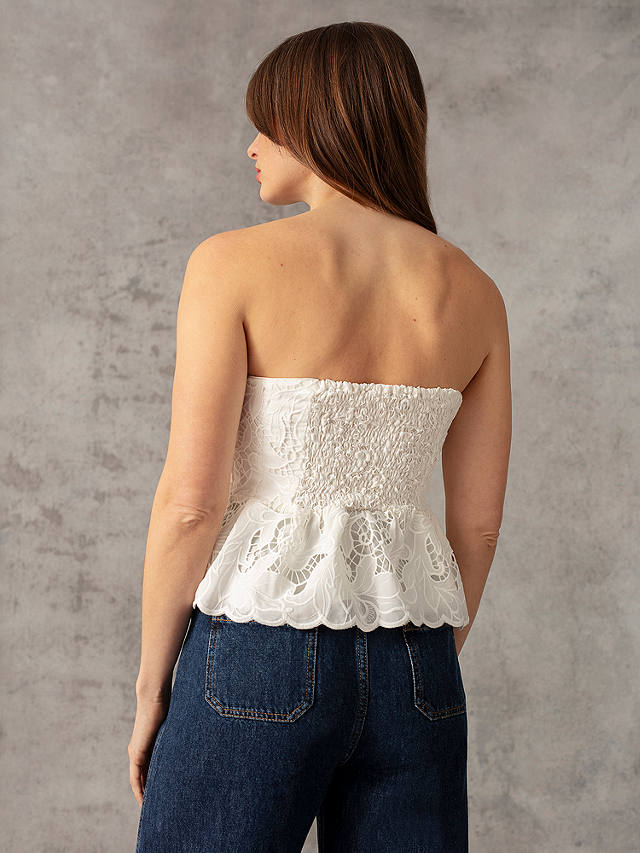 Ro&Zo Lace Bustier Top, White
