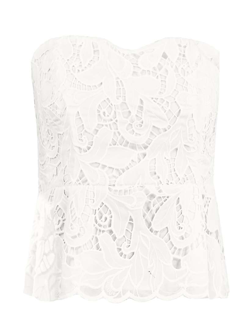 Buy Ro&Zo Lace Bustier Top, White Online at johnlewis.com