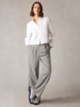 Ro&Zo Petite Pinstripe Wide Leg Trousers