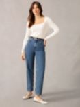 Ro&Zo High Waist Straight Leg Jeans, Blue