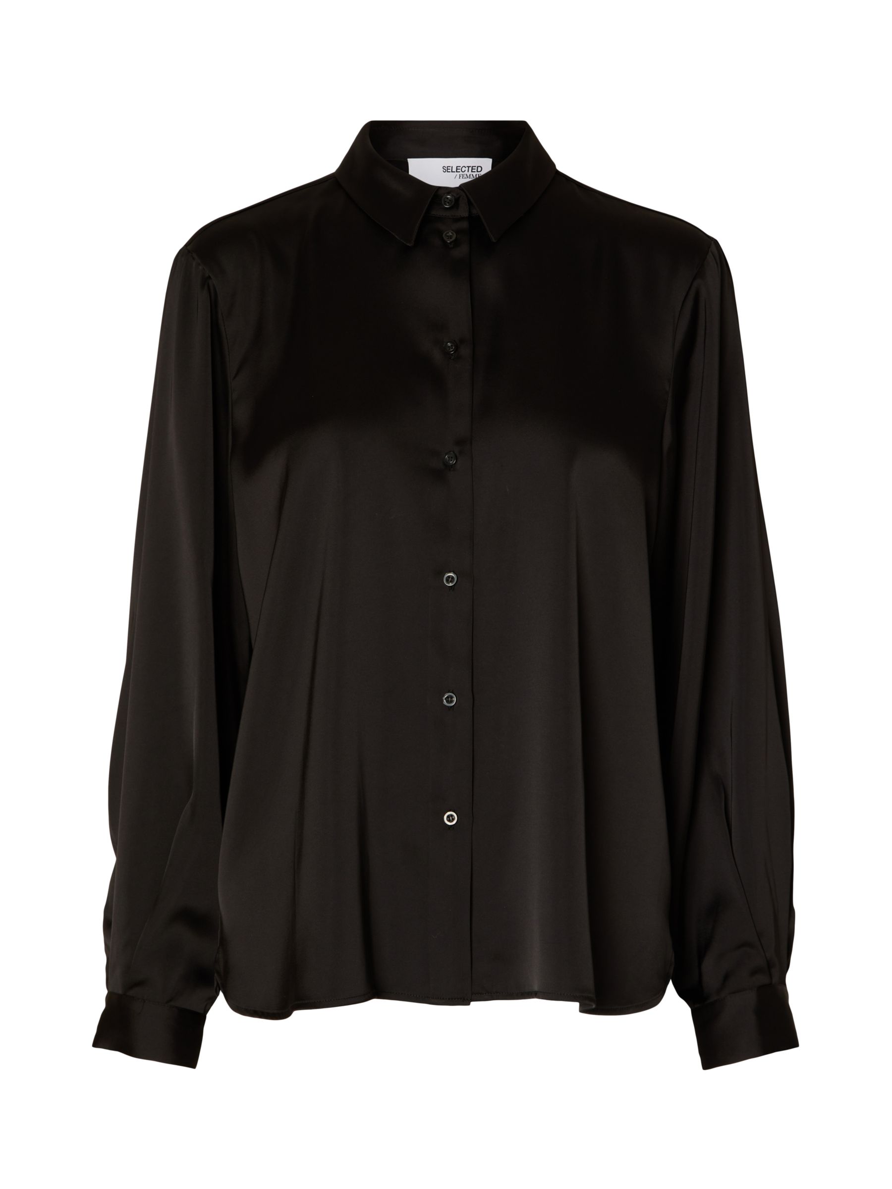 Buy SELECTED FEMME Lena Shirt, Black Online at johnlewis.com