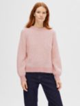 SELECTED FEMME Mejse Wool Mohair Blend Jumper, Pink Nectar