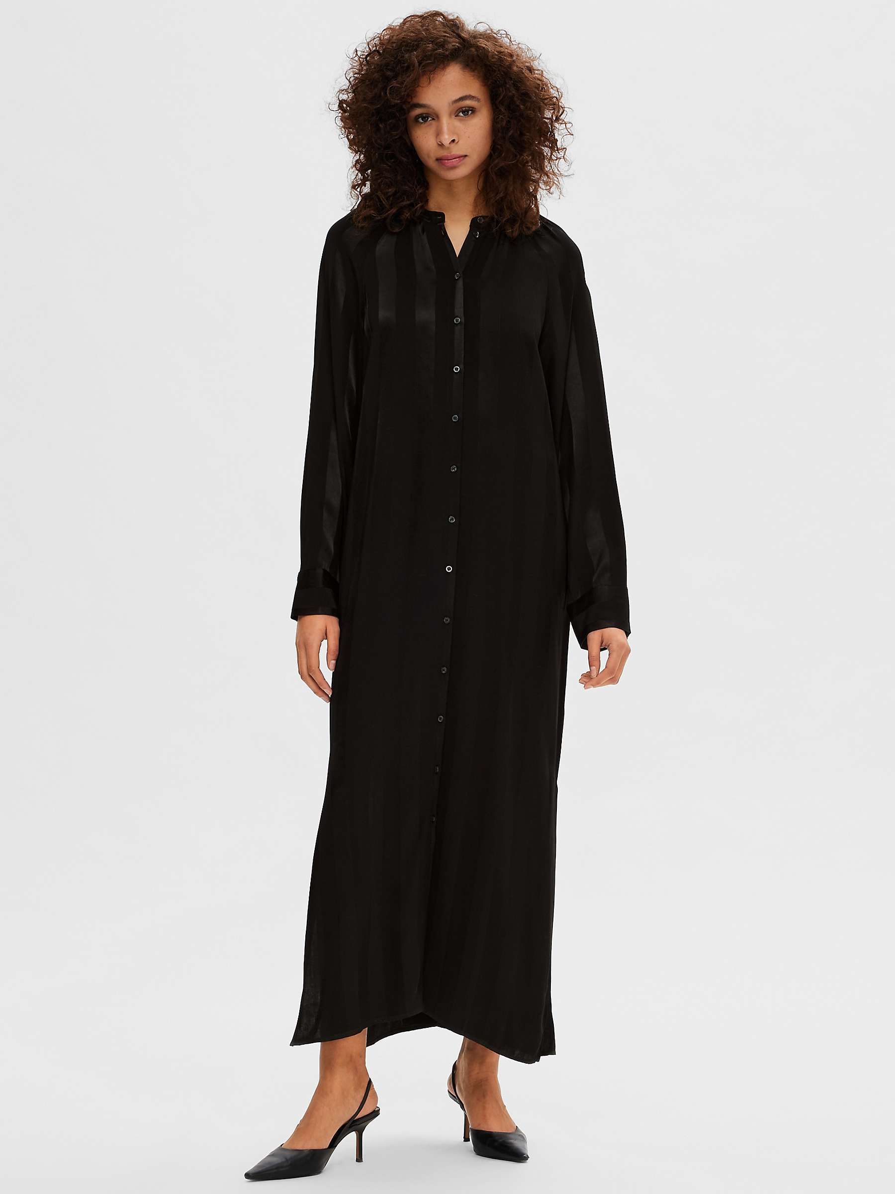Buy SELECTED FEMME Christel Maxi Shirt Dress, Black Online at johnlewis.com