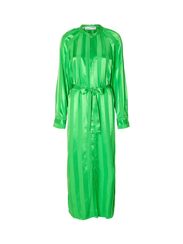 SELECTED FEMME Christel Stripe Shirt Dress, Classic Green