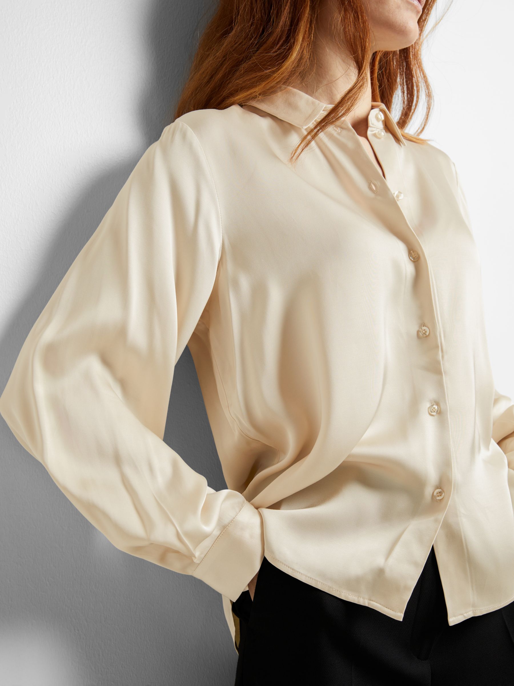 Buy SELECTED FEMME Franzis Long Sleeve Shirt, Birch Online at johnlewis.com