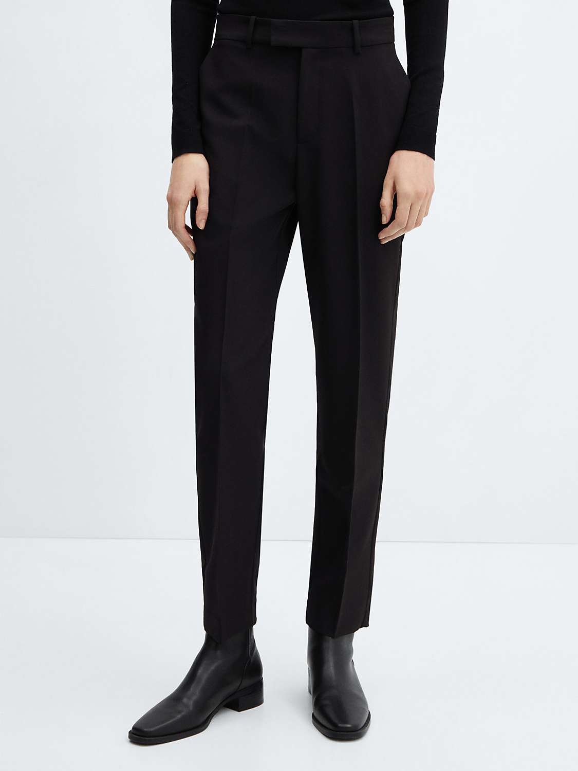 Buy Mango Straight Suit Trousers, Black Online at johnlewis.com