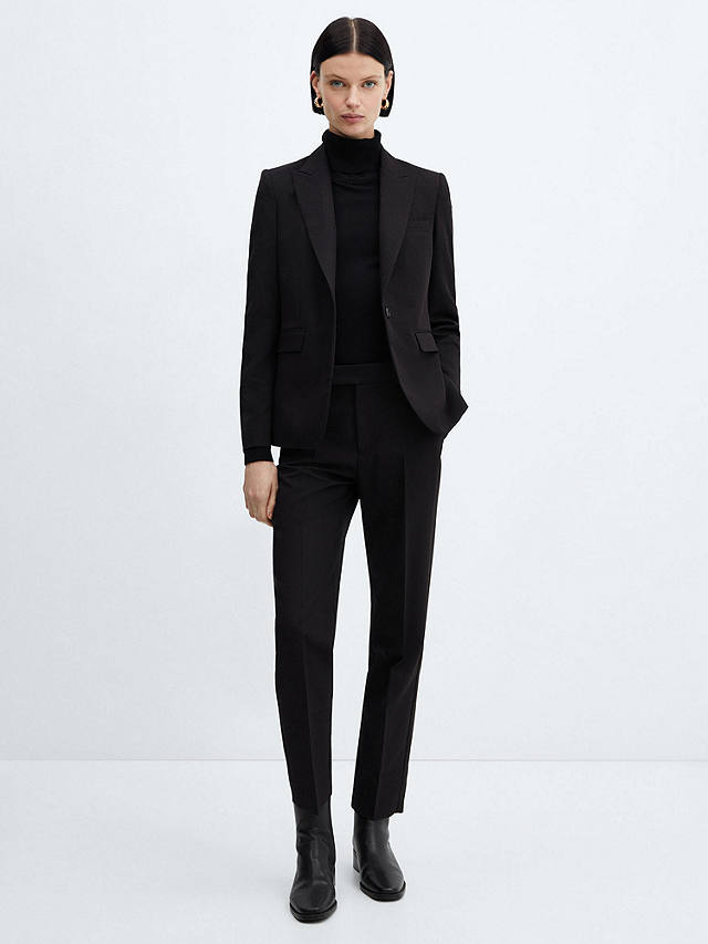 Mango Straight Suit Trousers, Black