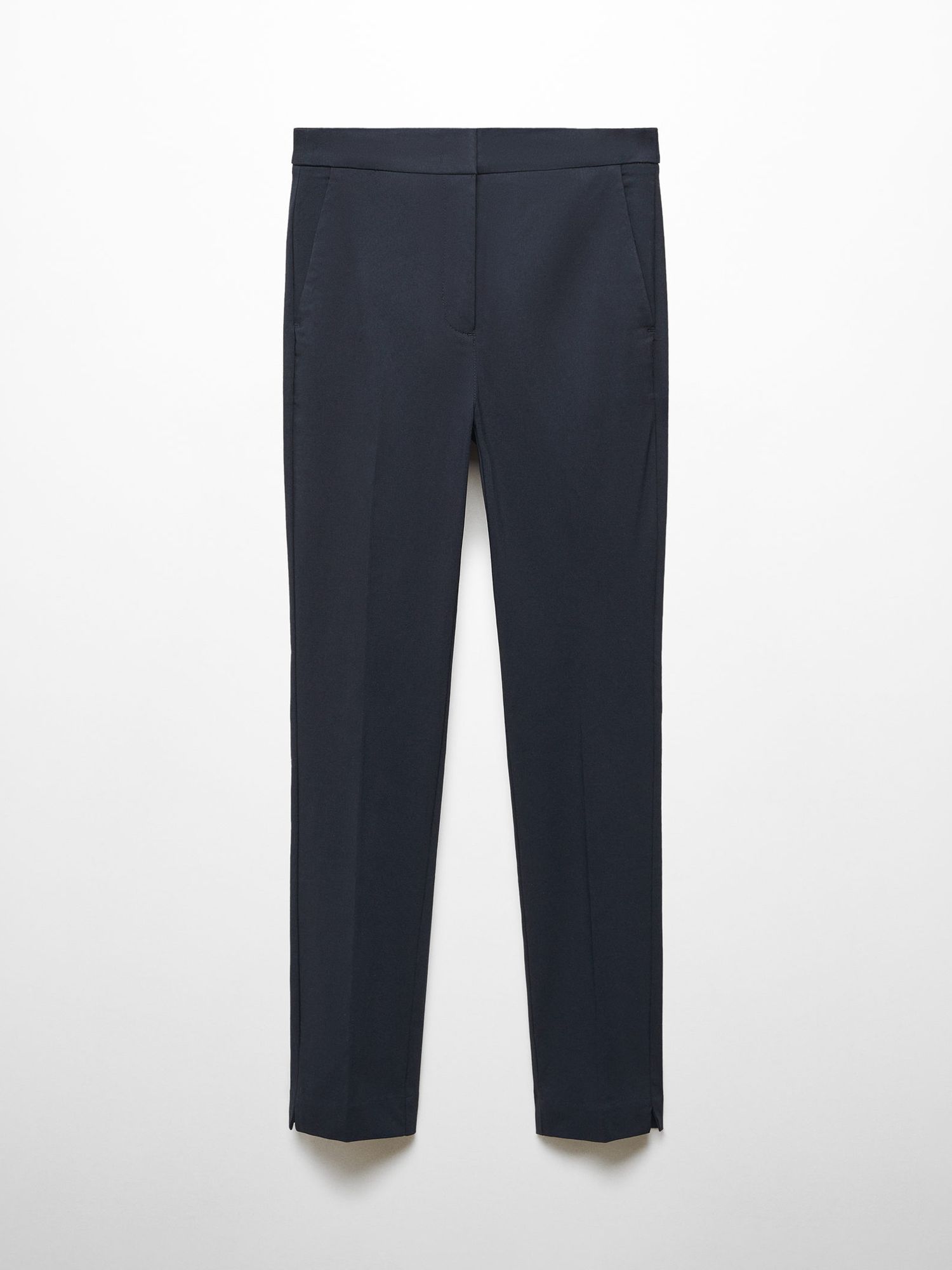 Mango Cola Tailored Trousers, Navy, 4