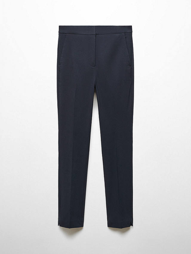 Mango Cola Tailored Trousers, Navy