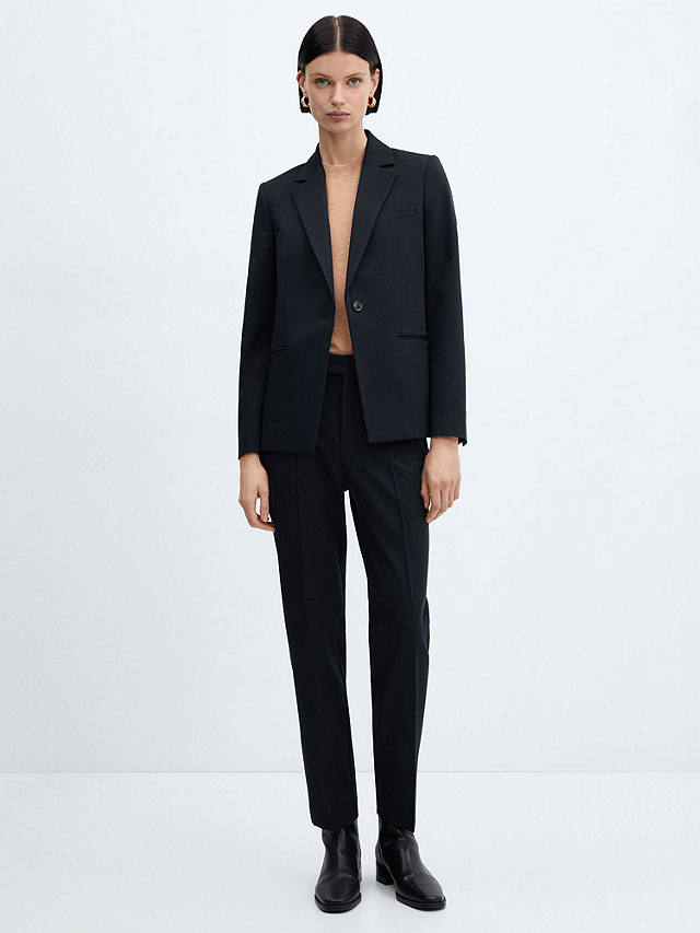 Mango Boreal Fitted Suit Jacket, Navy