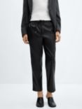 Mango Apple Faux Leather Trousers, Black