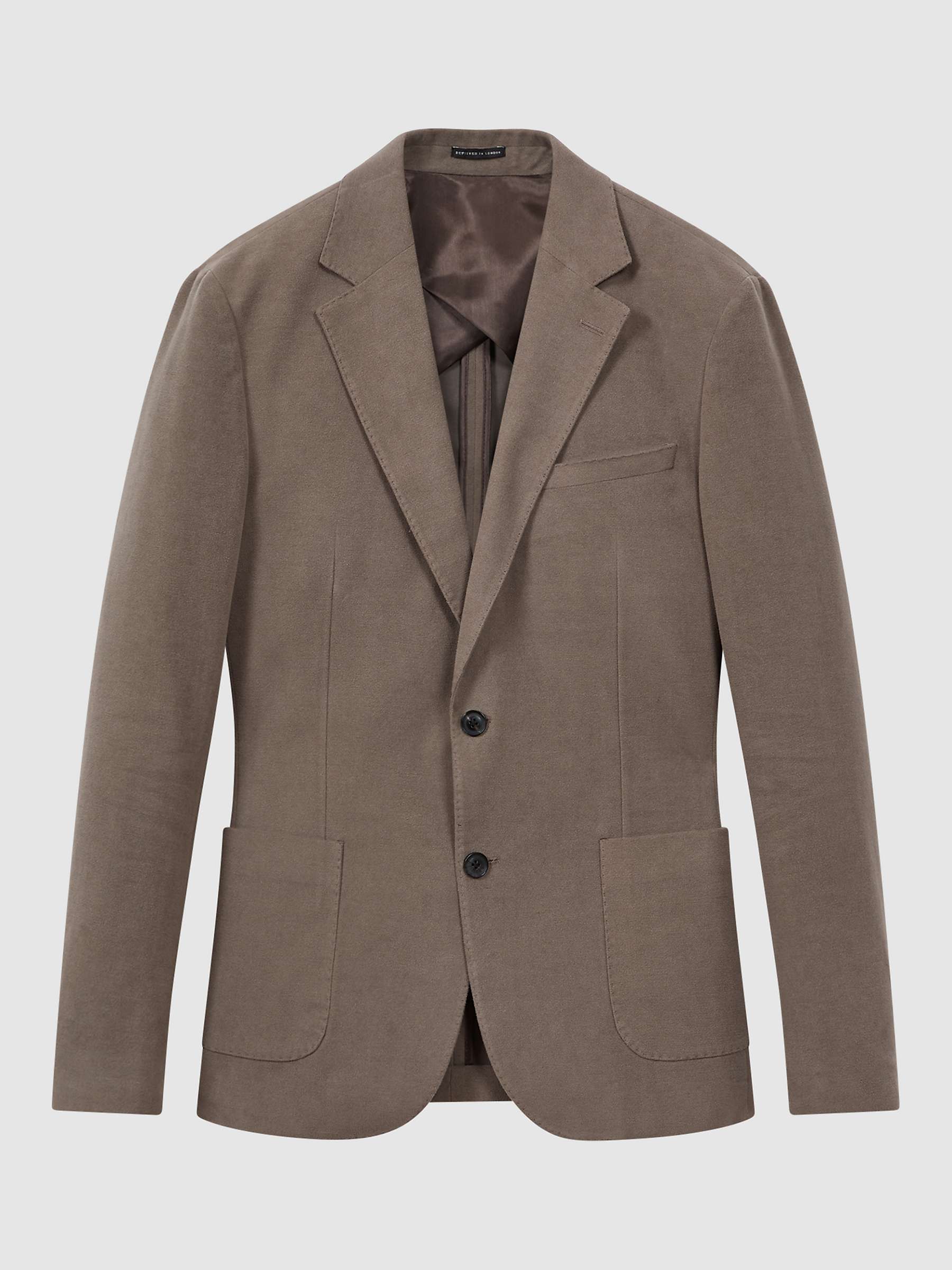 Buy Reiss Wall Tailored Fit Single Breasted Moleskin Blazer, Brown Online at johnlewis.com