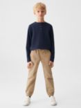 Mango Kids' Henley Buttoned Long Sleeve T-Shirt, Navy