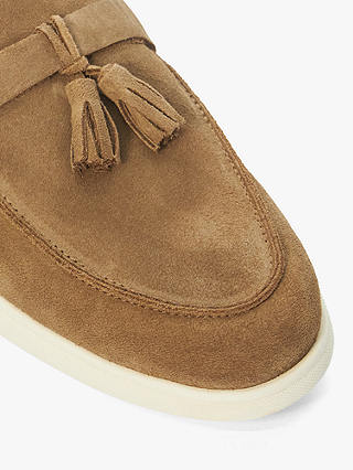 Dune Believes Top Stitch Tassle Loafers, Taupe