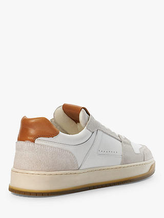 Dune Tylor Suede and Leather Low Top Trainers, White/Grey