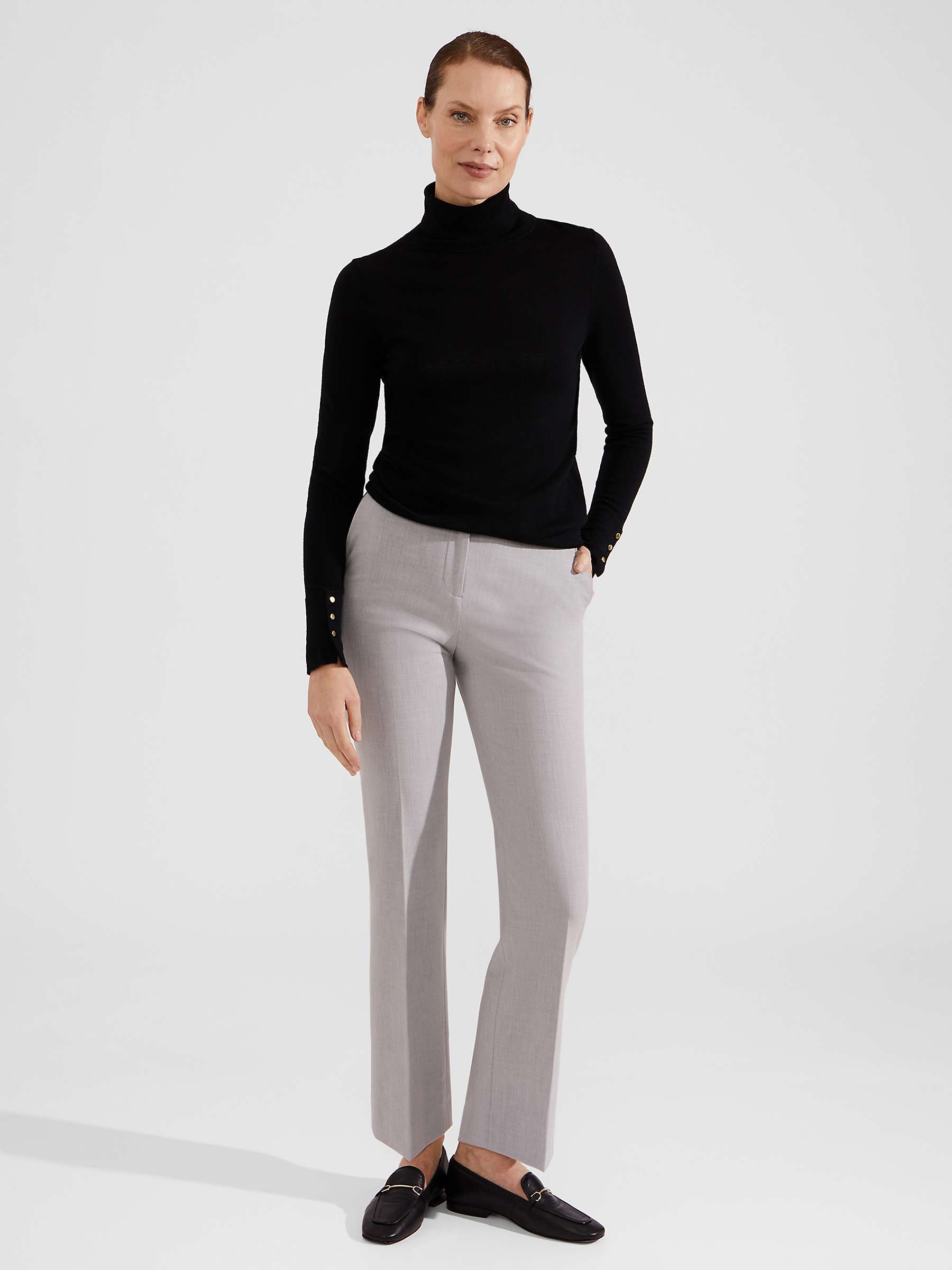 Buy Hobbs Lauren Slim Fit Trousers, Pale Grey Online at johnlewis.com