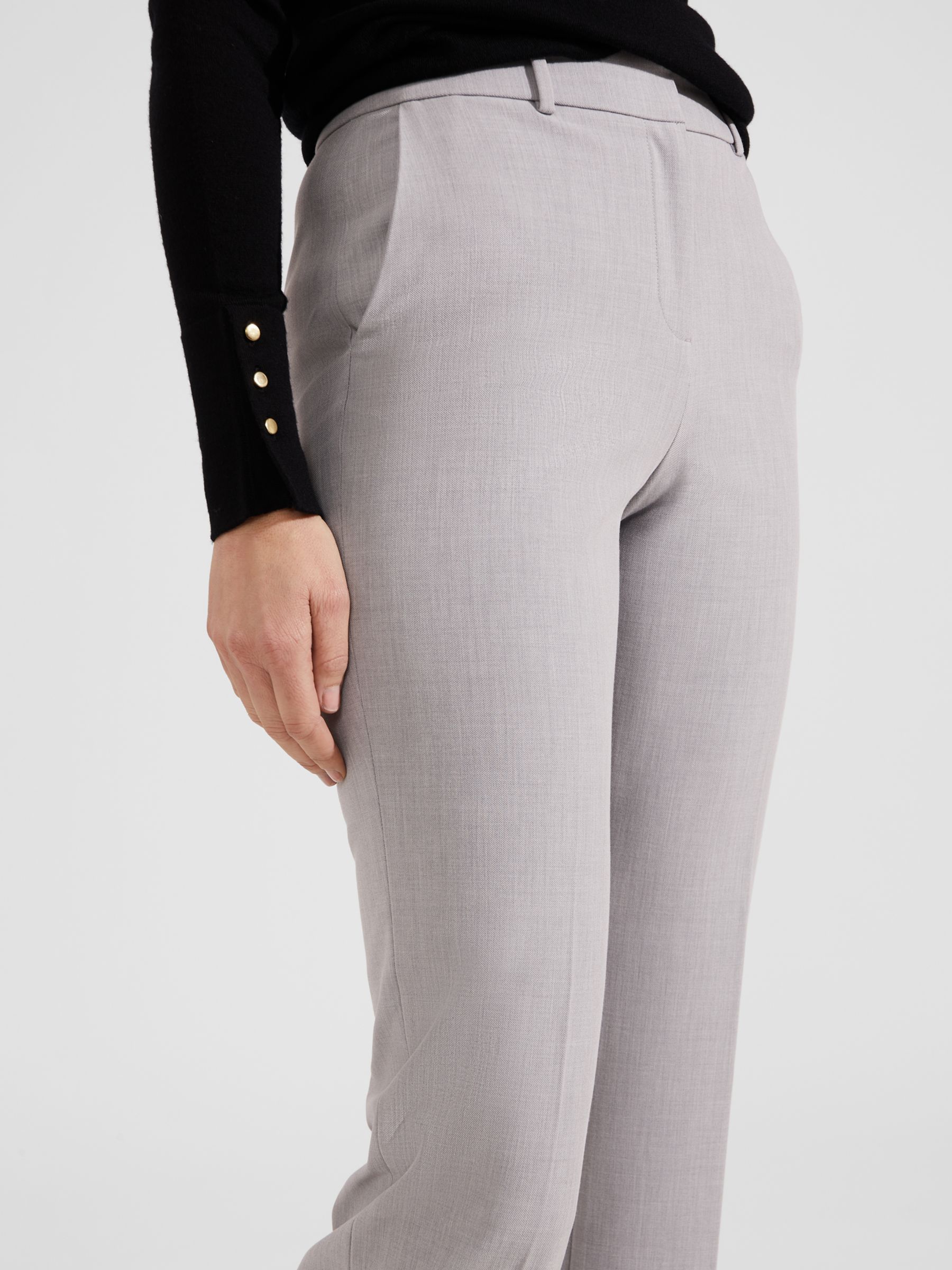 Hobbs Lauren Slim Fit Trousers, Pale Grey, 16
