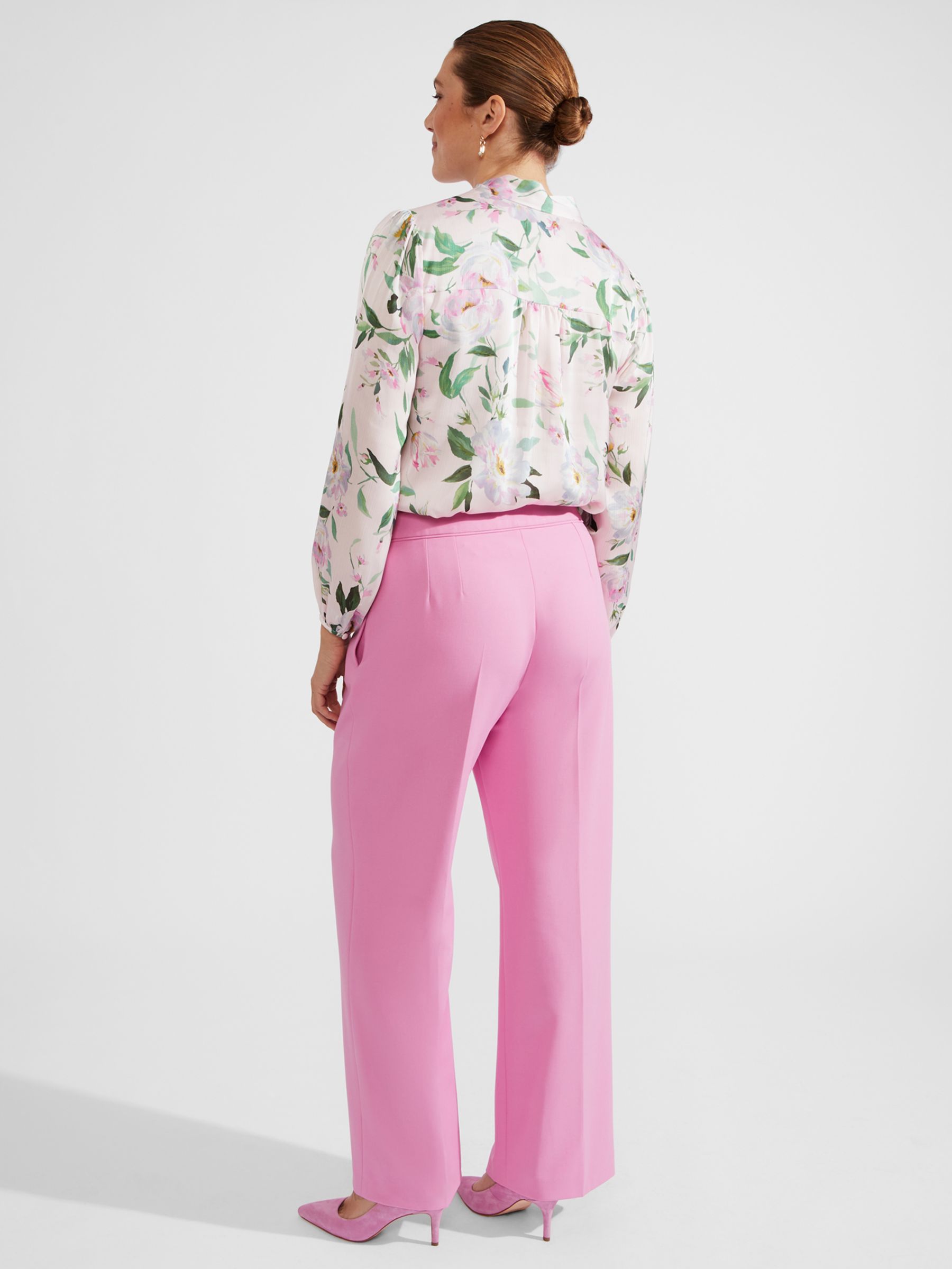 Buy Hobbs Felicity Wide Leg Trousers, Carnation Pink Online at johnlewis.com