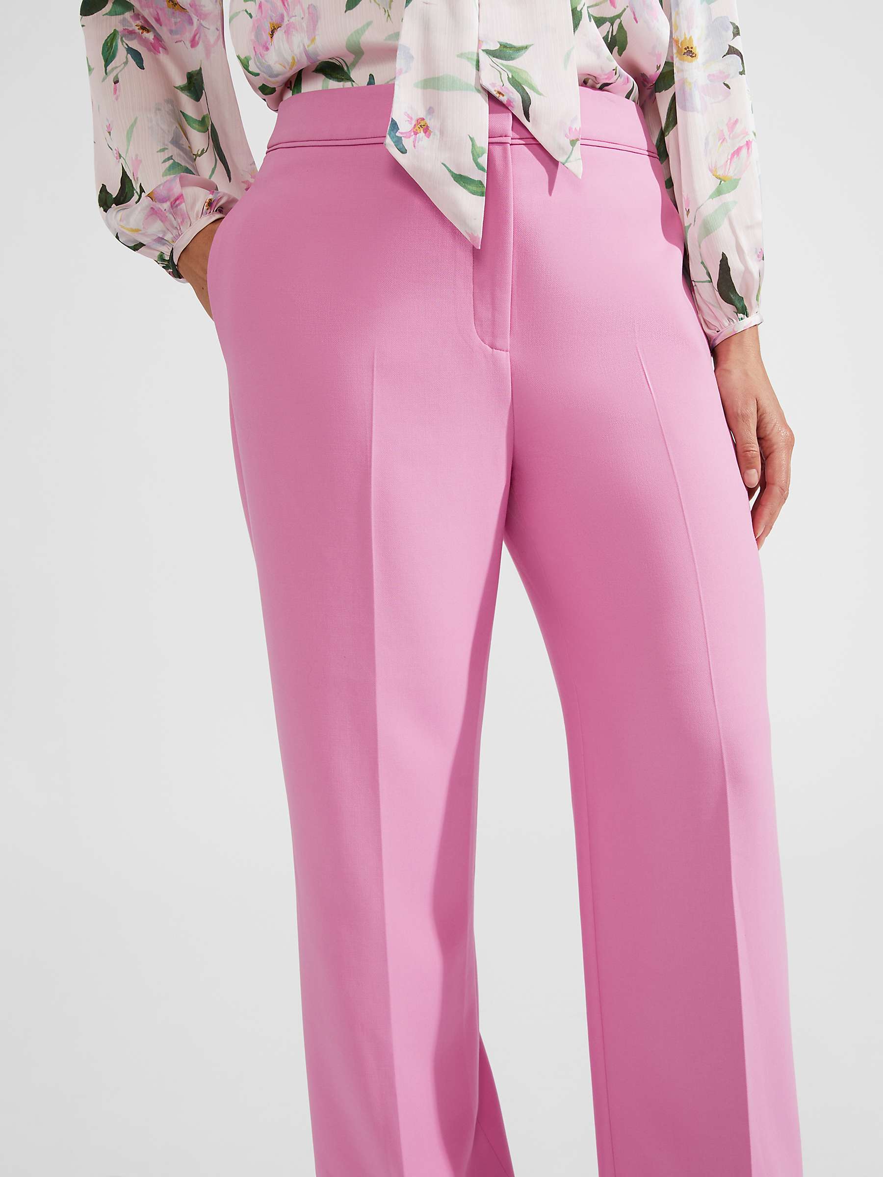 Buy Hobbs Felicity Wide Leg Trousers, Carnation Pink Online at johnlewis.com
