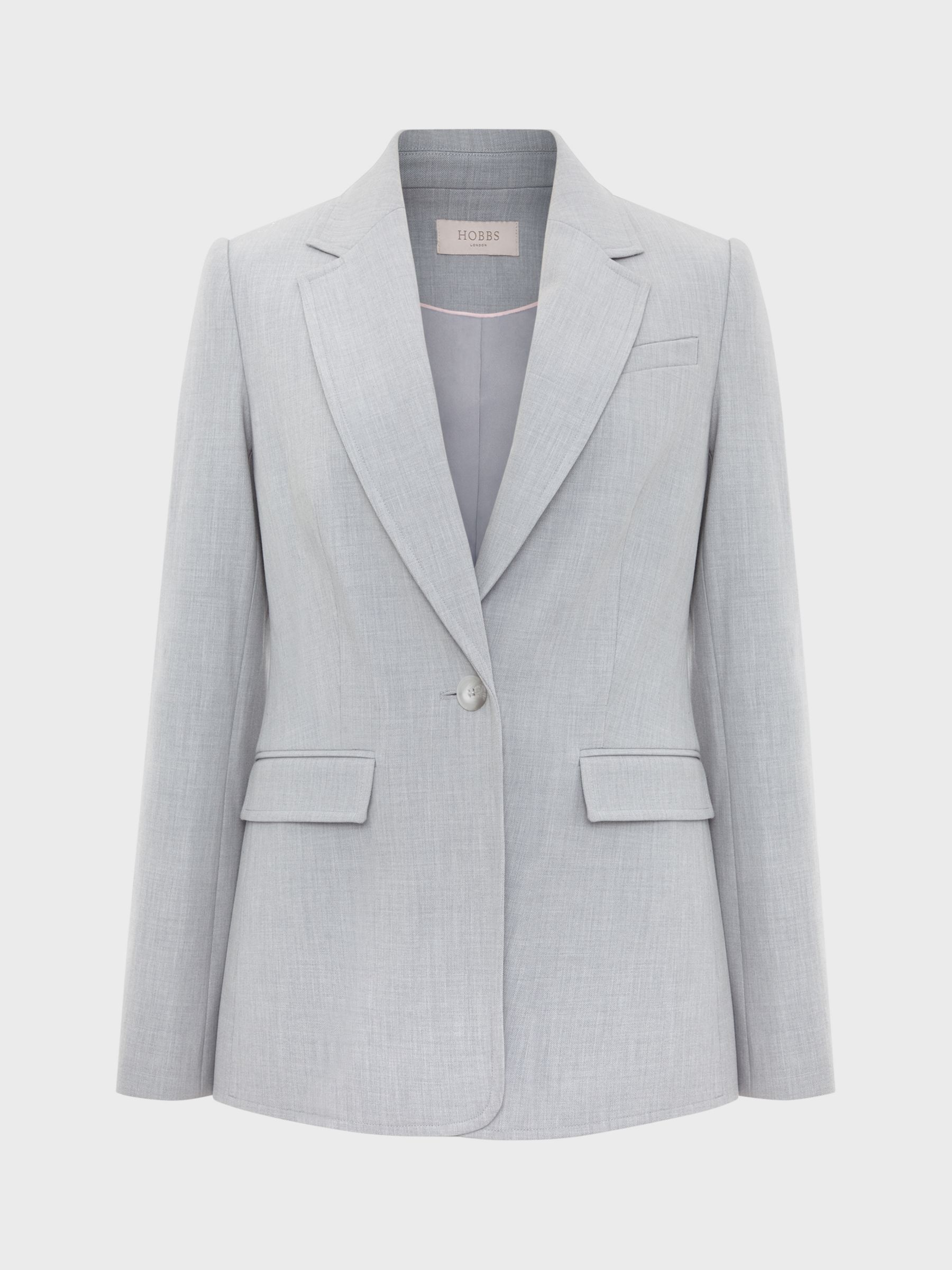 Hobbs Lauren Tailored Jacket, Pale Grey, 8