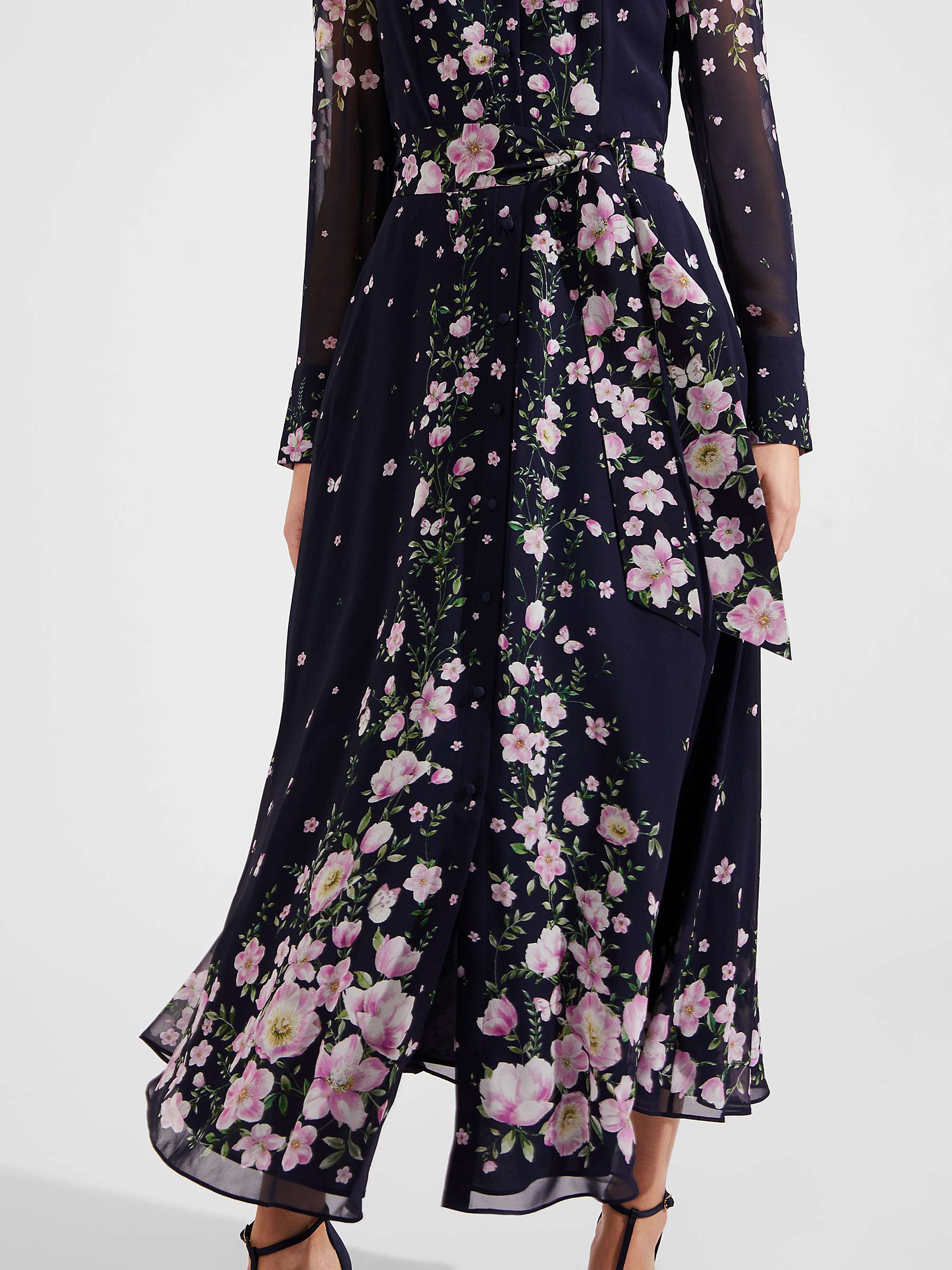 Buy Hobbs Juliet Floral Print Silk Maxi Dress, Navy/Multi Online at johnlewis.com