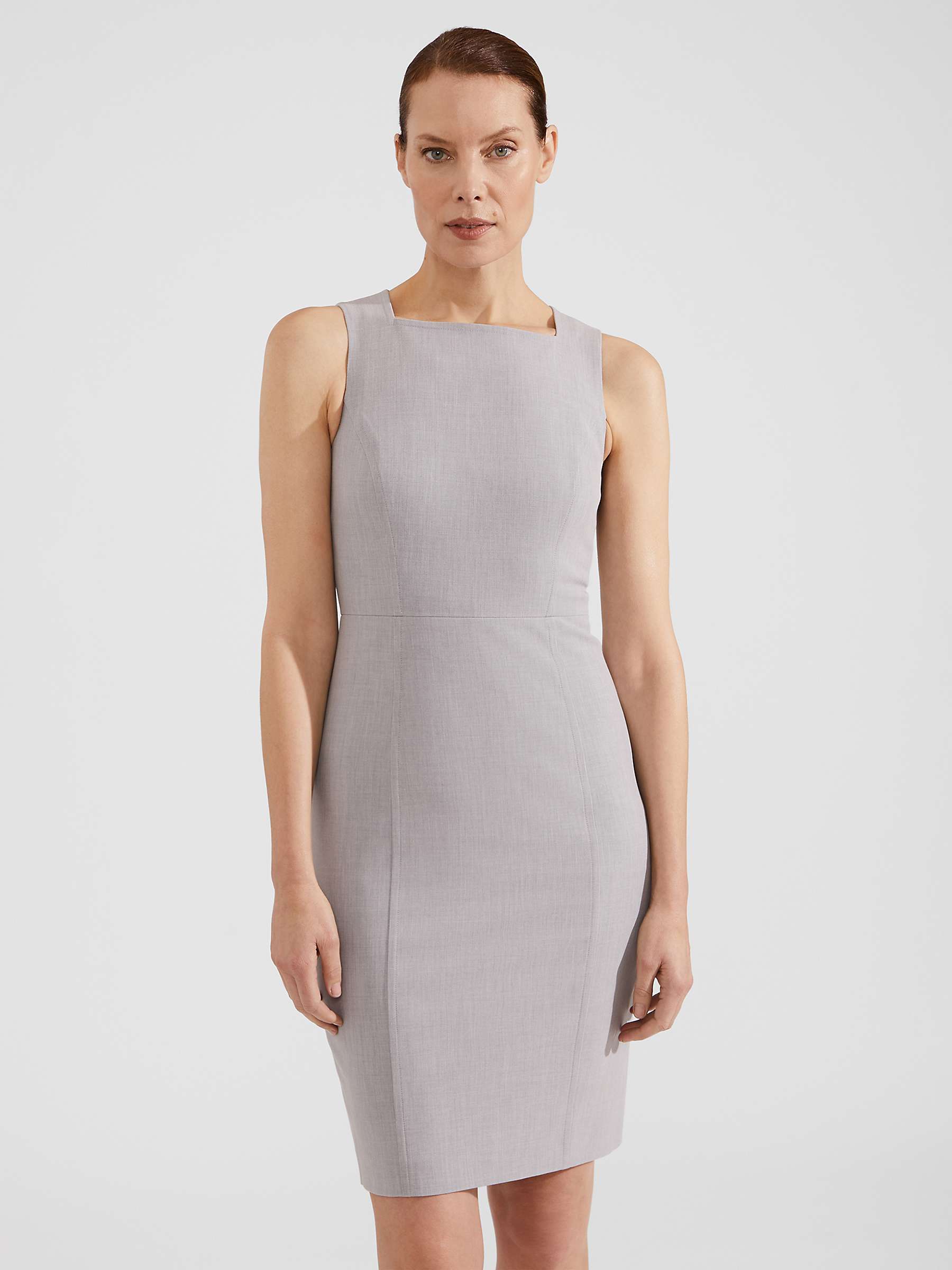 Buy Hobbs Lauren Sleeveless Sheath Dress, Pale Grey Online at johnlewis.com
