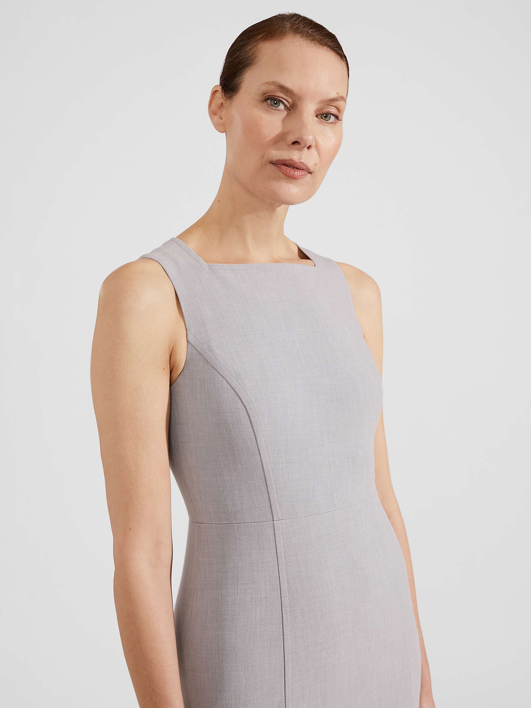 Buy Hobbs Lauren Sleeveless Sheath Dress, Pale Grey Online at johnlewis.com