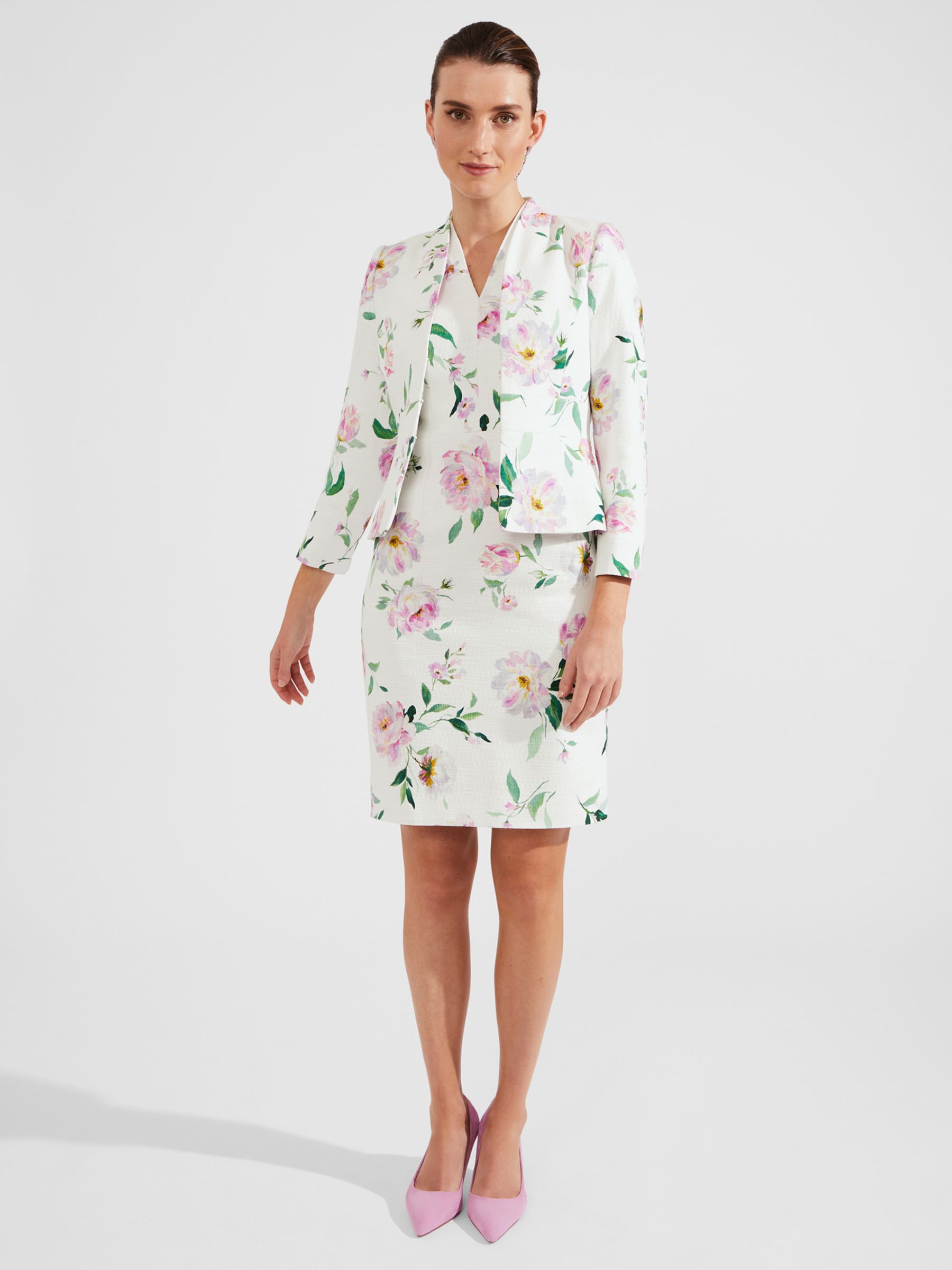 Buy Hobbs Suzanna Cotton Blend Tweed Mini Dress, Ivory/Multi Online at johnlewis.com