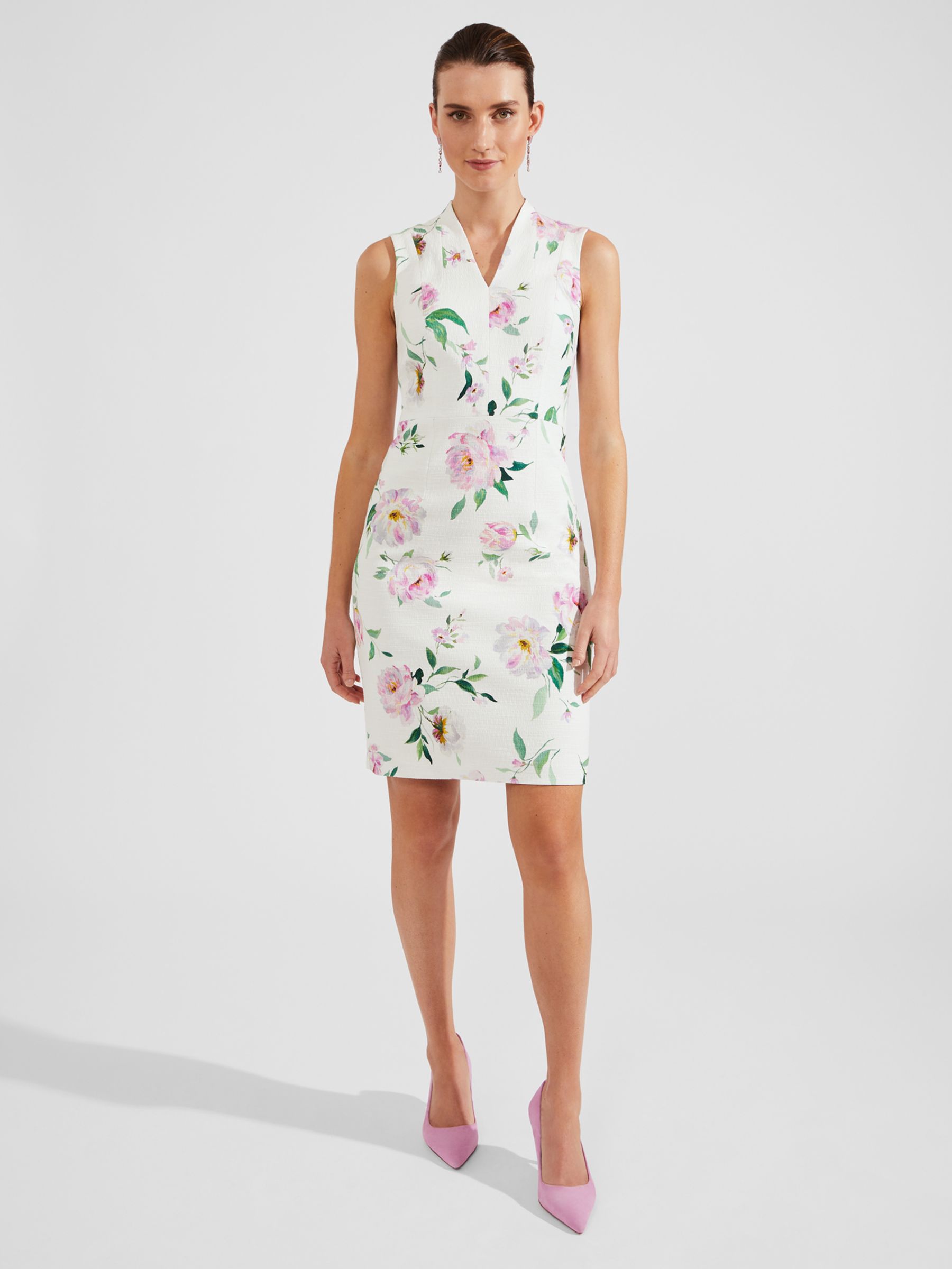 Buy Hobbs Suzanna Cotton Blend Tweed Mini Dress, Ivory/Multi Online at johnlewis.com