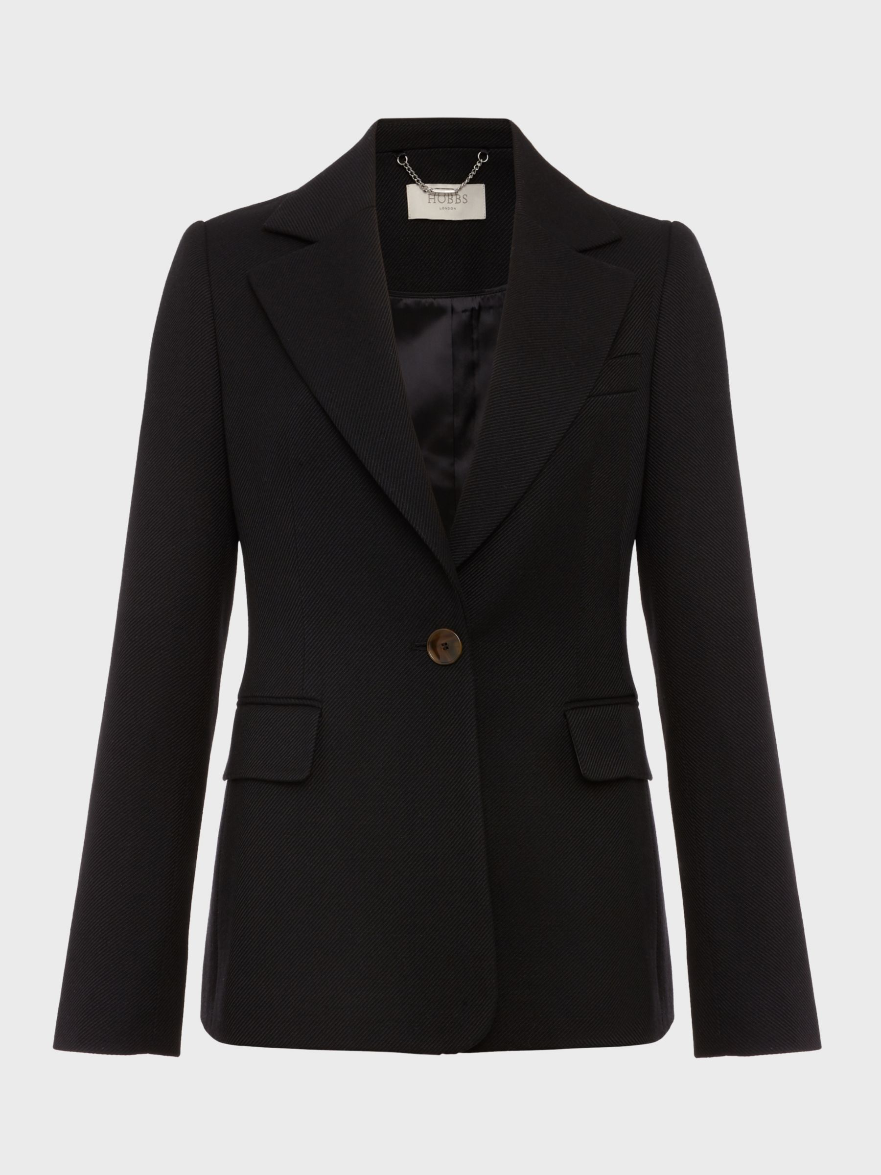 Hobbs Kiera Textured Tailored Blazer, Black at John Lewis & Partners