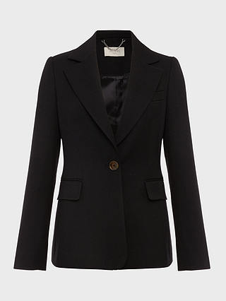 Hobbs Kiera Textured Tailored Blazer, Black