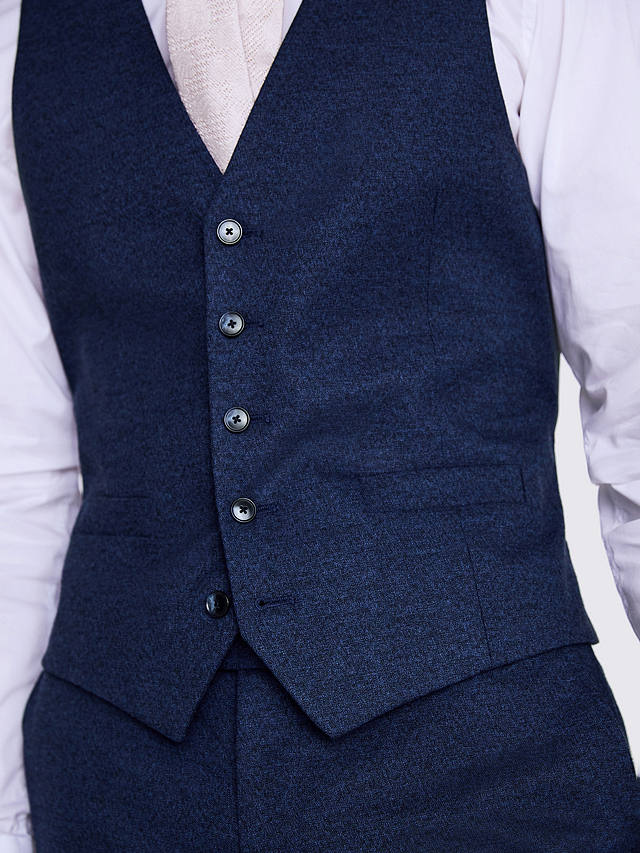 Moss Tailored Fit Flannel Waistcoat, Blue