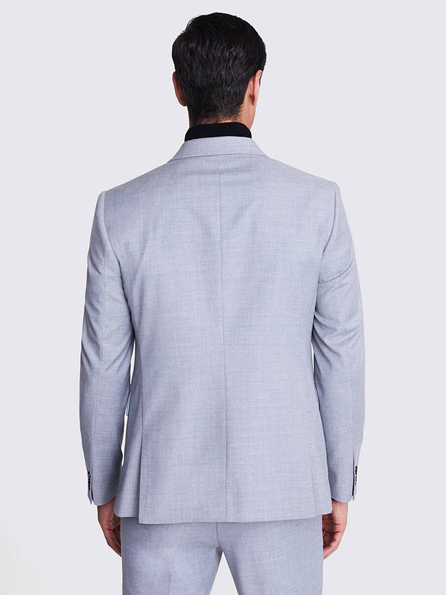 Moss Slim Fit Double Breasted Stretch Jacket, Grey