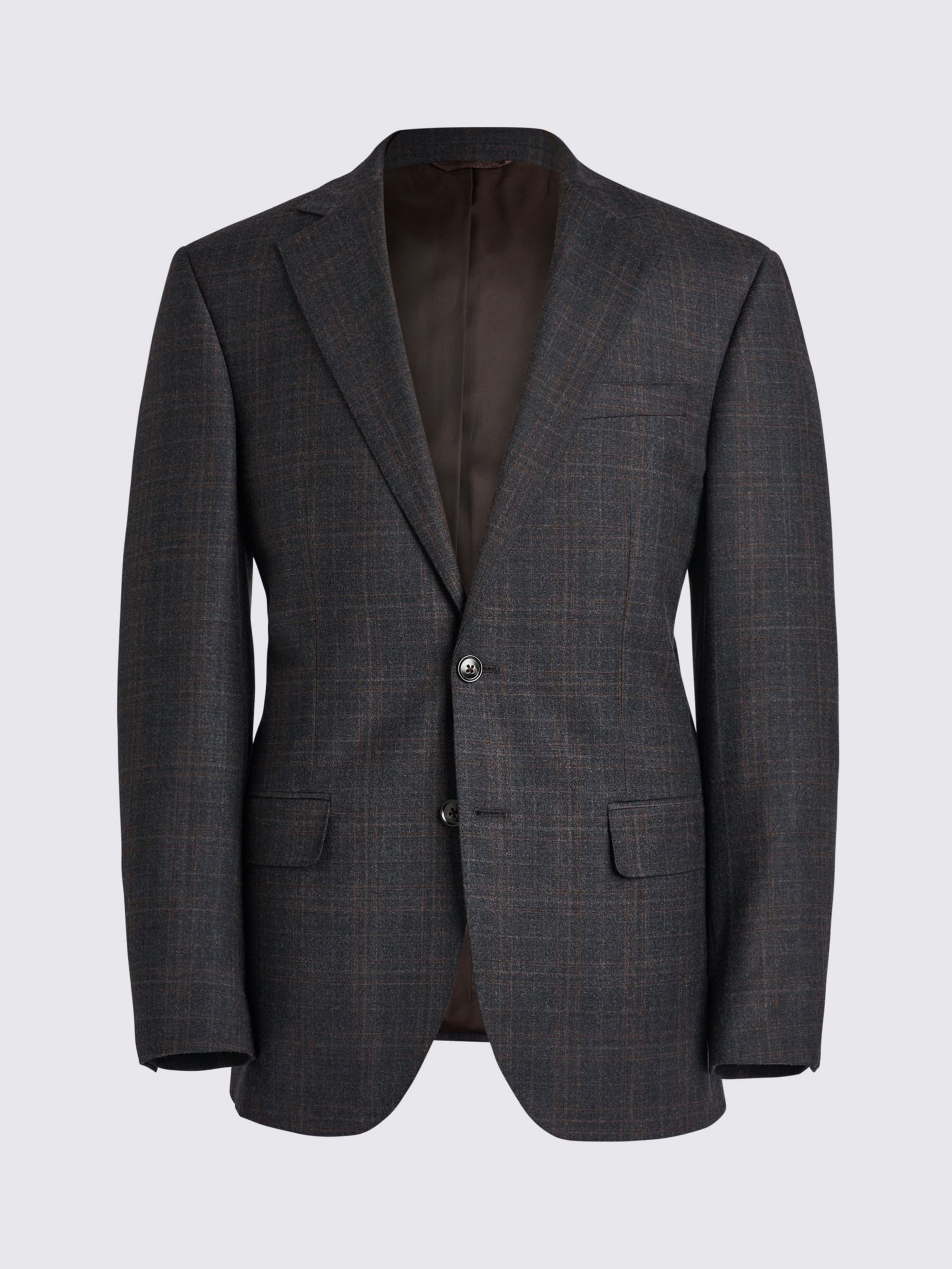 Moss Tailored Fit Check Performance Suit Jacket, Grey, 44R