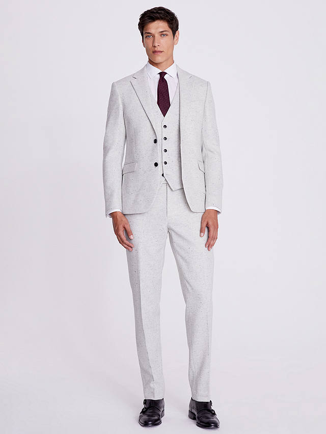Moss Slim Fit Wool Blend Donegal Tweed Suit Jacket, Grey