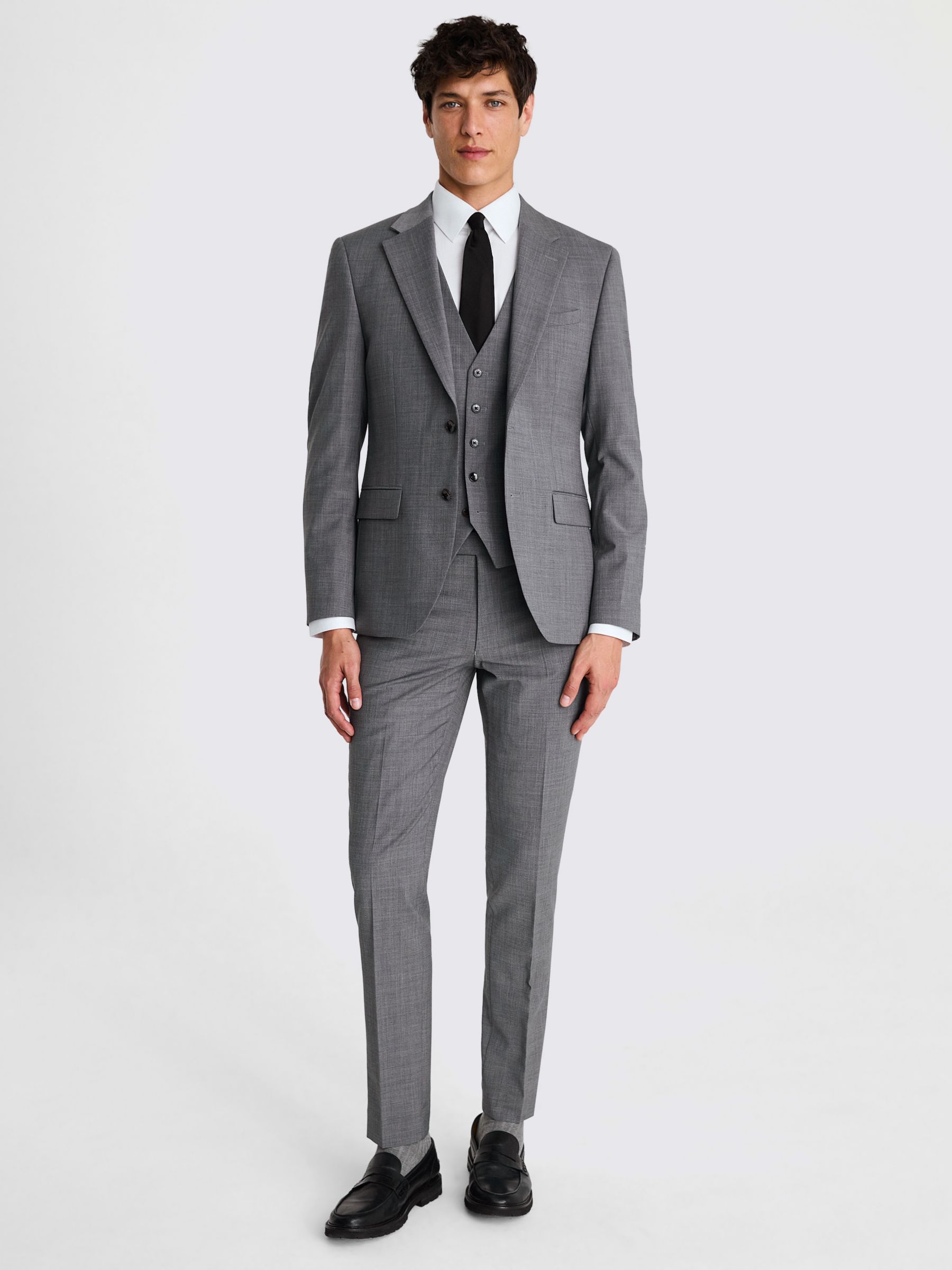 Moss x DKNY Wool Blend Slim Fit Suit Jacket, Grey at John Lewis & Partners
