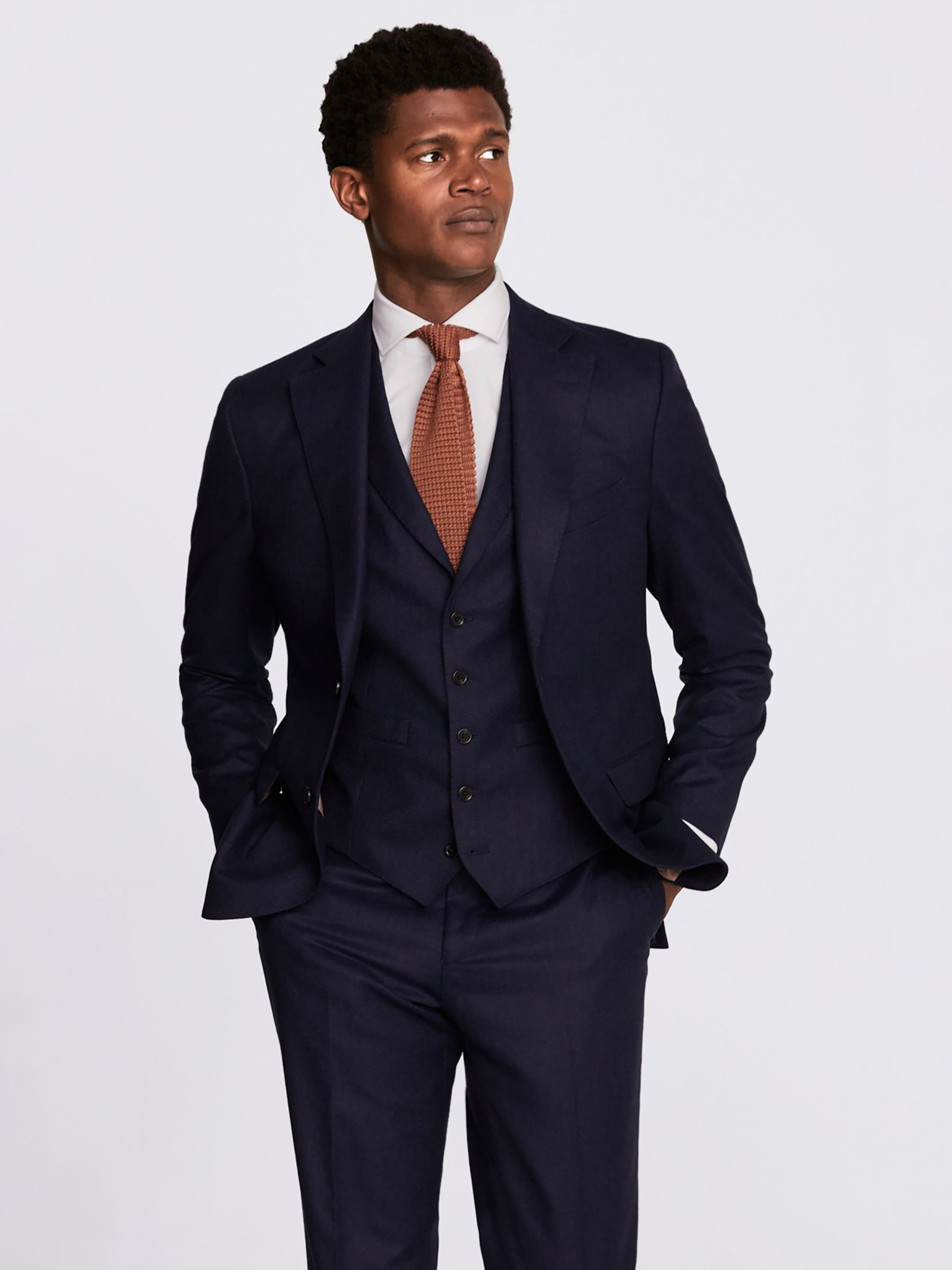 Moss Italian Tailored Fit Jacket, Blue at John Lewis & Partners