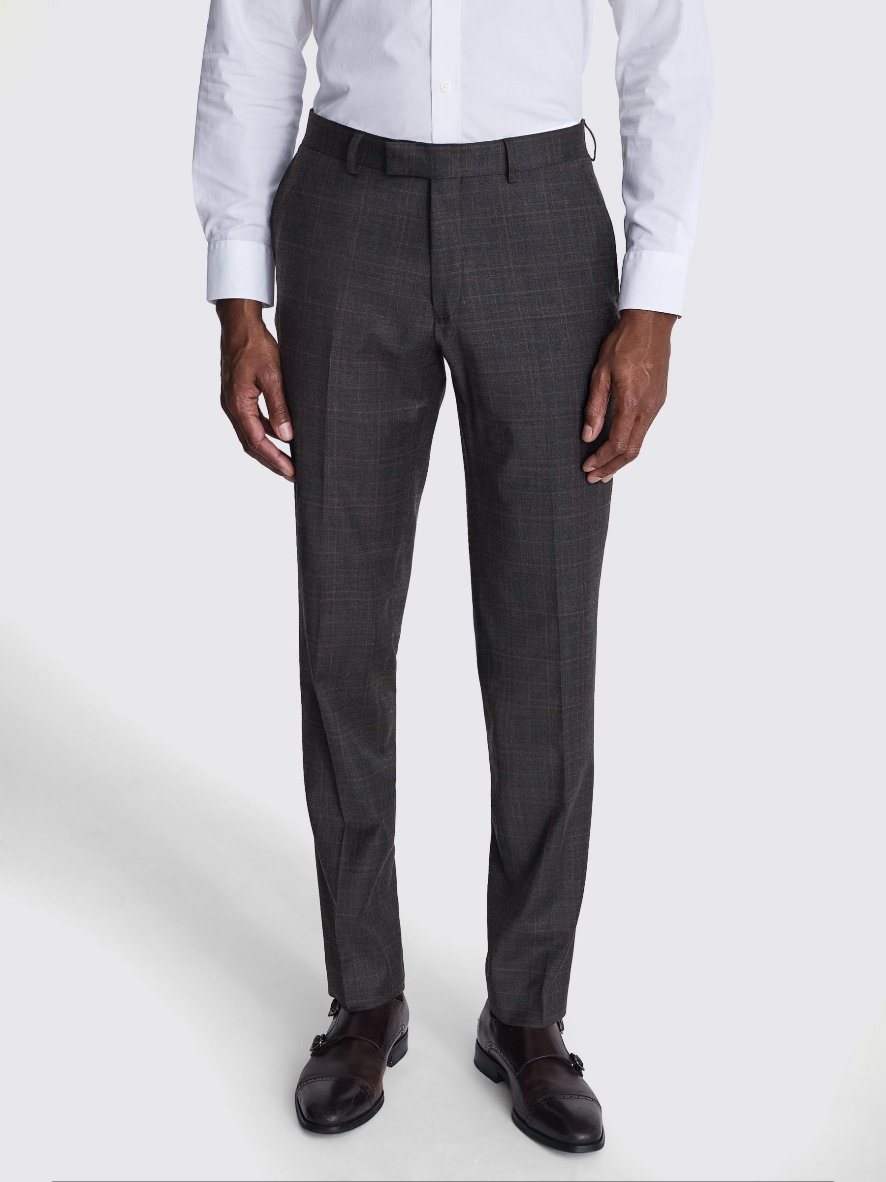 Buy Moss Tailored Fit Check Performance Suit Trousers, Grey Online at johnlewis.com