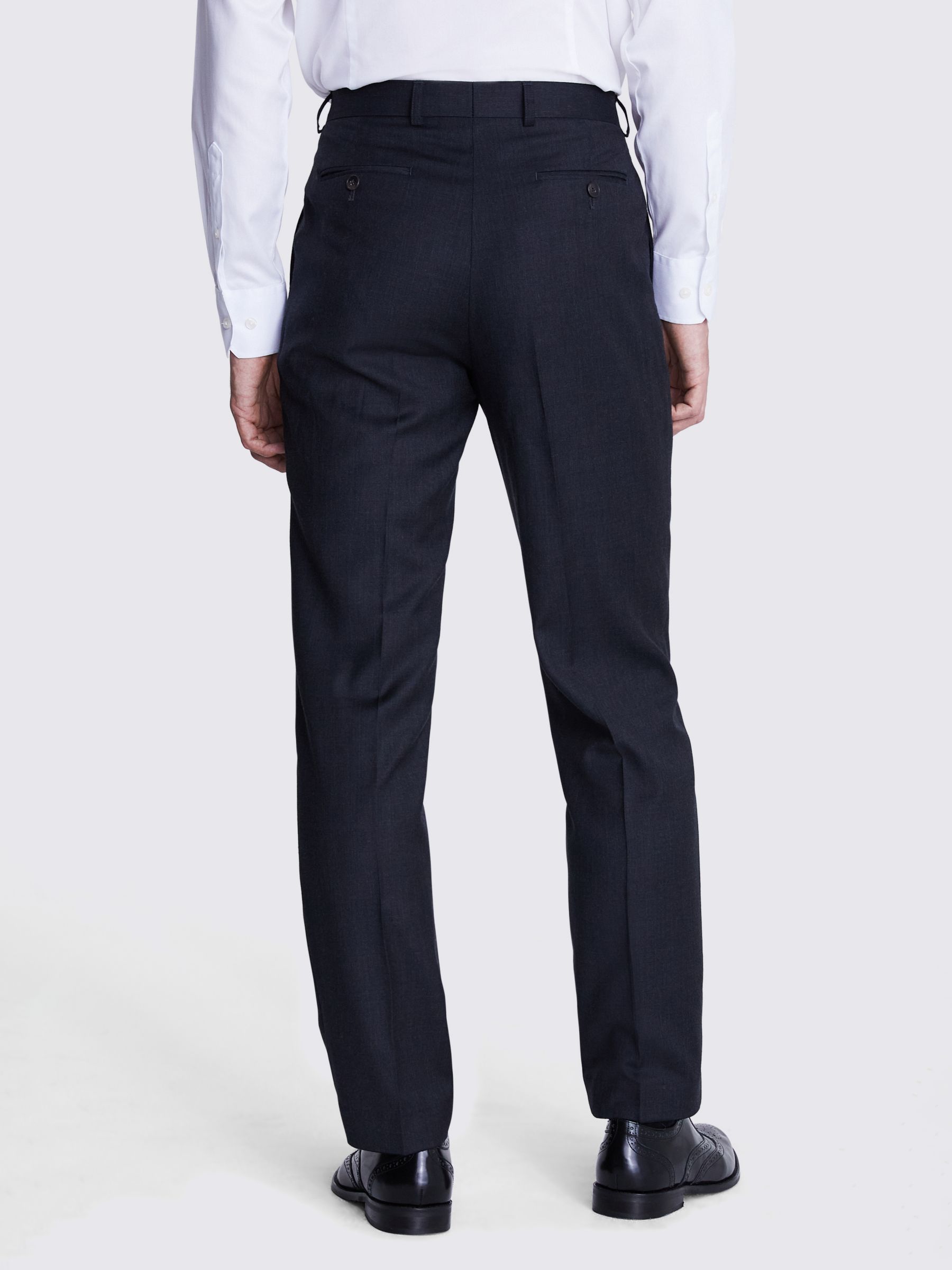 Moss Regular Fit Wool Twill Trousers, Grey at John Lewis & Partners