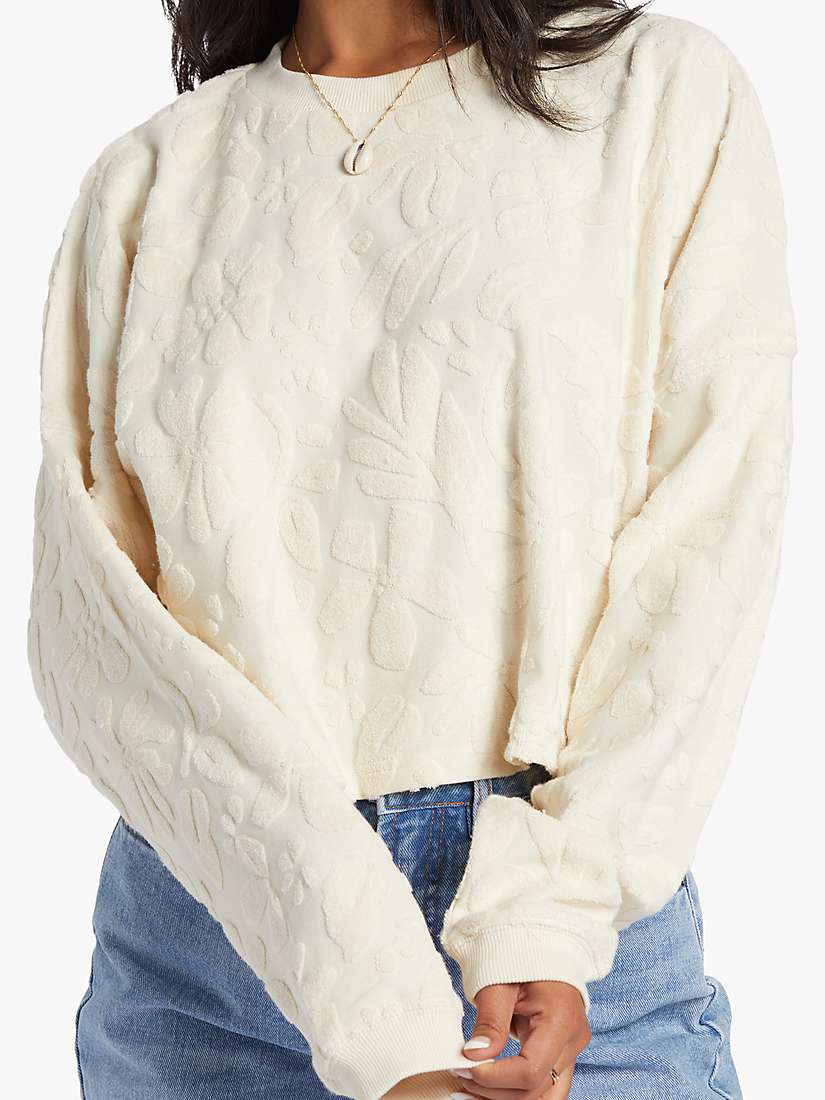 Buy Billabong Loose Towelling Jacquard Sweatshirt, Whitecap Online at johnlewis.com