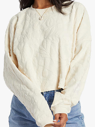 Billabong Loose Towelling Jacquard Sweatshirt, Whitecap