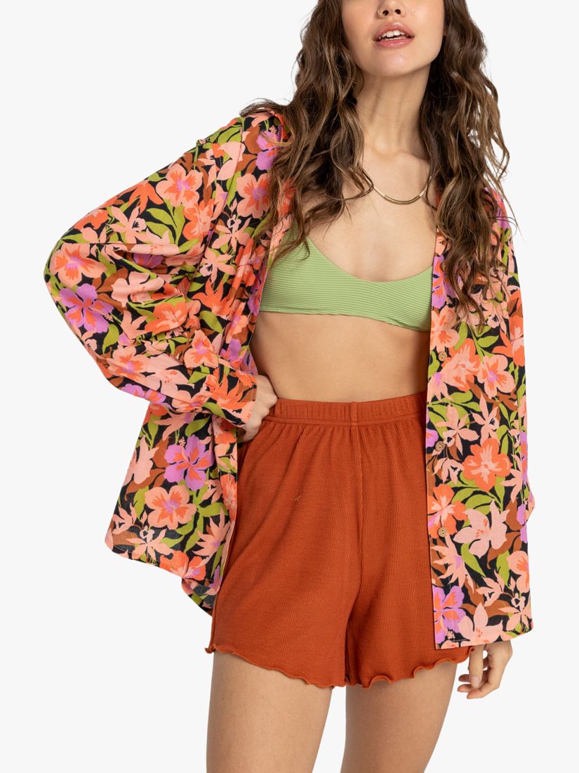 Billabong Swell Floral Print Beach Shirt, Multi, XL