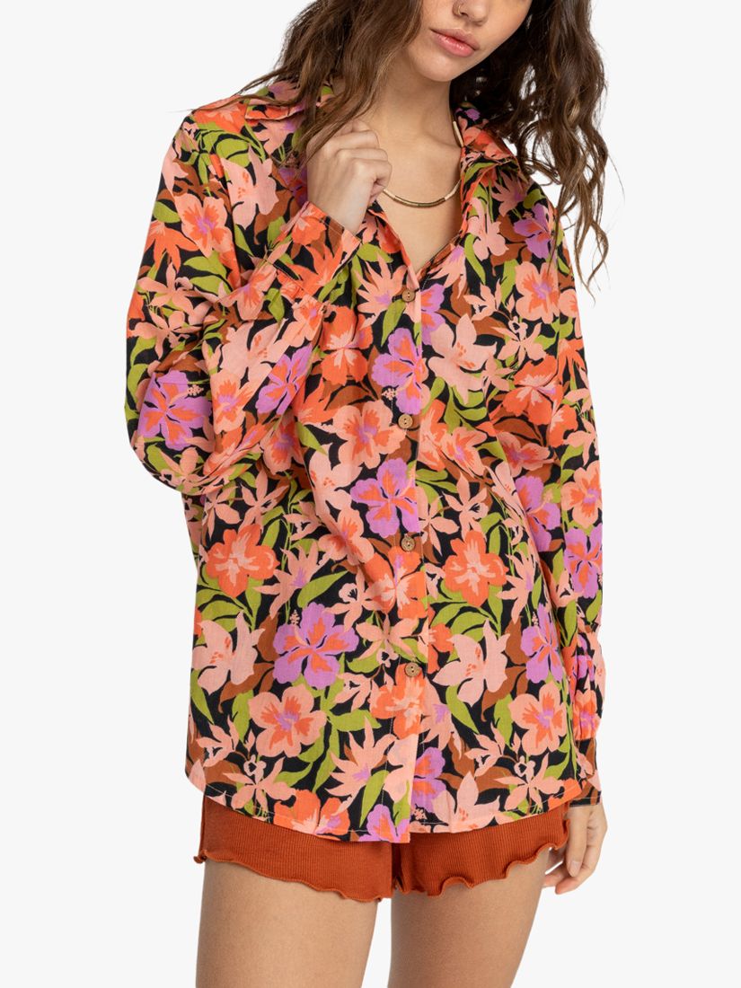 Billabong Swell Floral Print Beach Shirt, Multi, XL