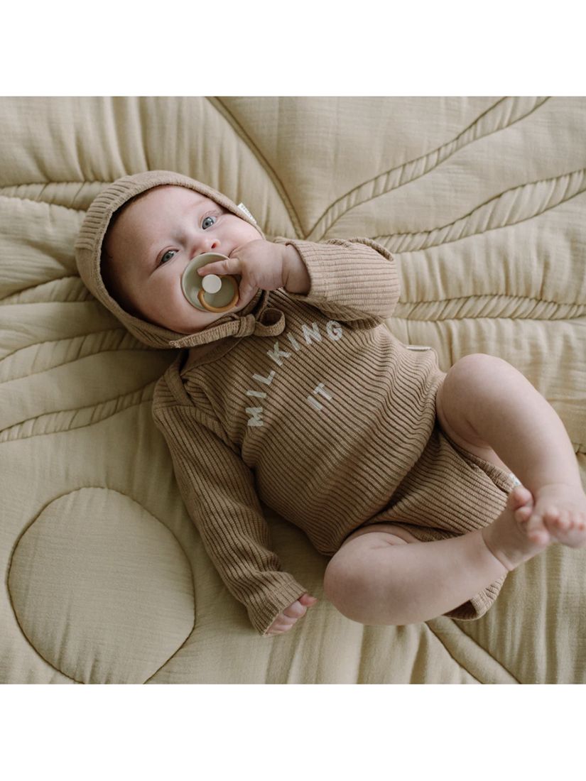 Claude & Co Baby Organic Cotton Milking It Bodysuit, Chocolate, 0-3 months