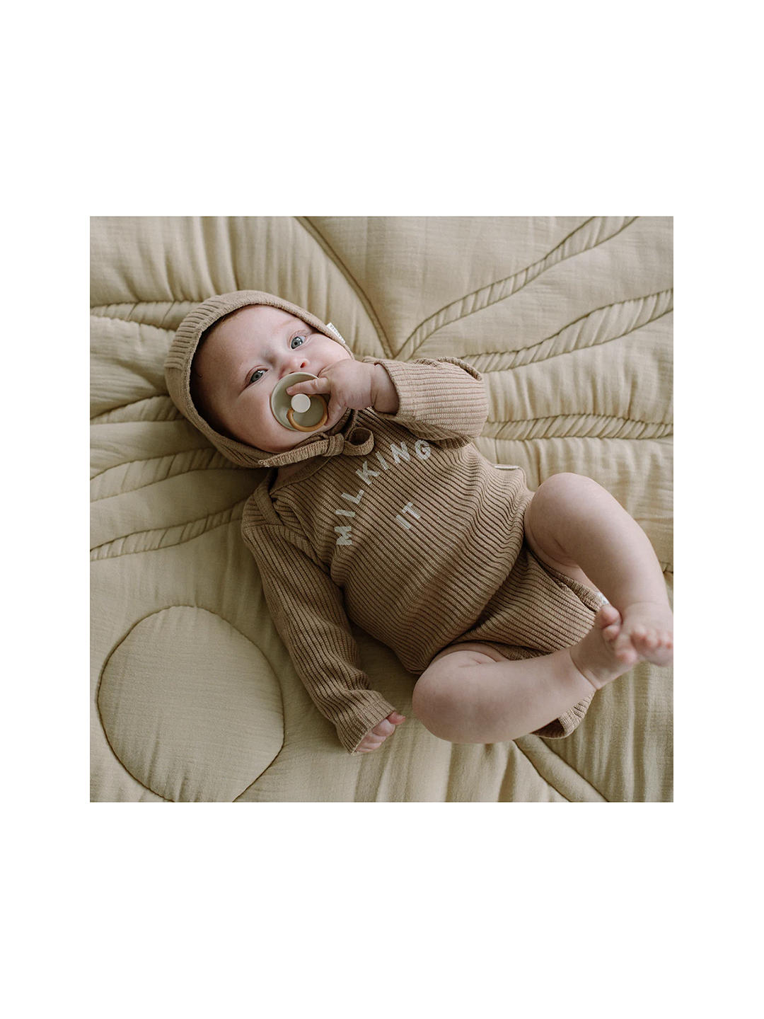 Claude & Co Baby Organic Cotton Milking It Bodysuit, Chocolate